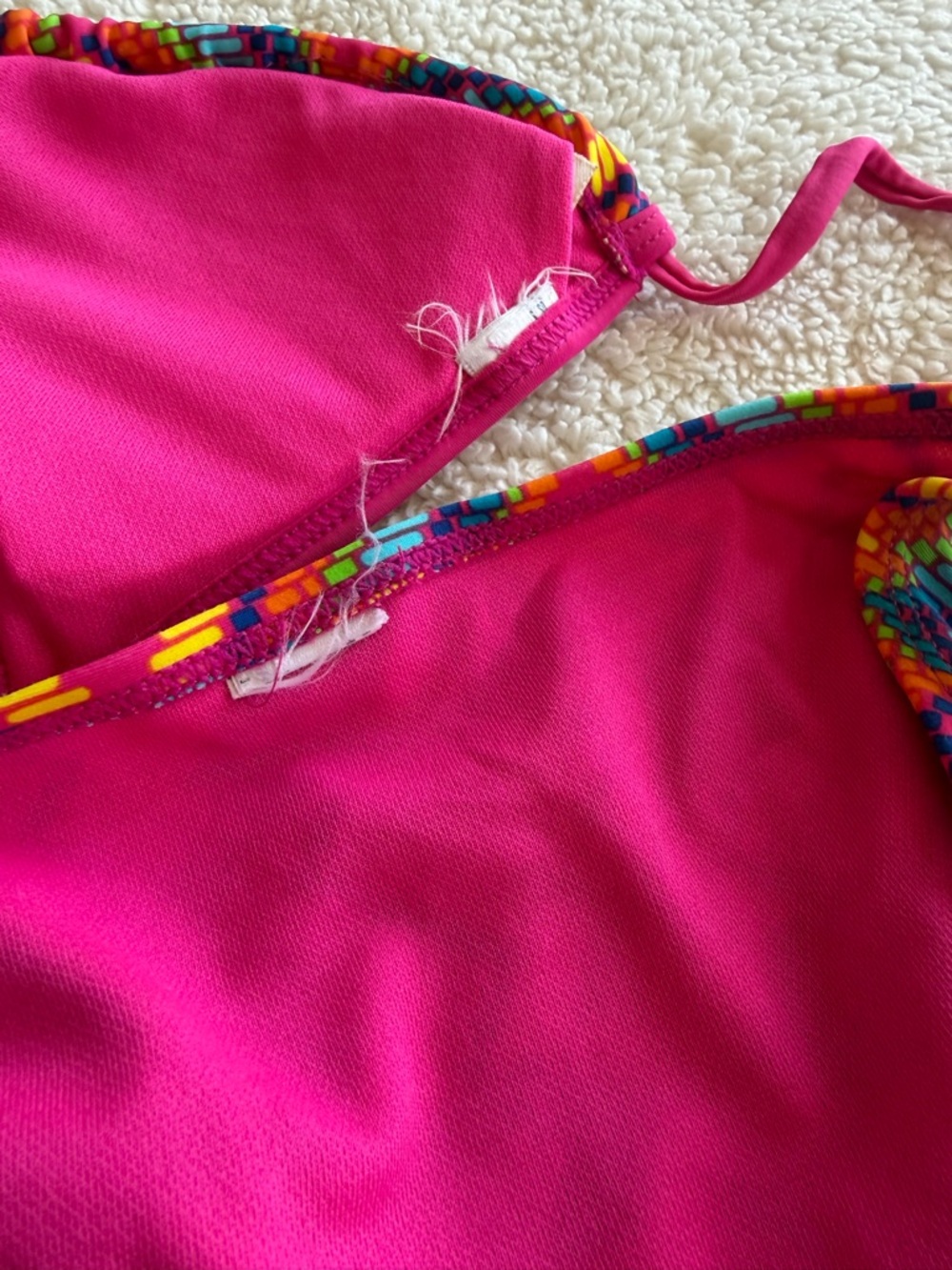 Fringed Pink Multicolor Bikini Set - Picture 3 of 3